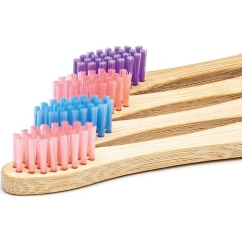 10Pcs Bamboo Toothbrush Multicolor Natural Eco-Friendly Soft Bristle Children Adult Toothbrush Teeth Cleaning Brush Oral Care