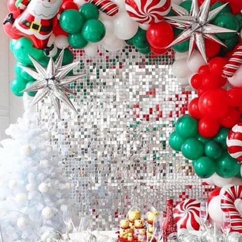 3D Gold Shiny Sequins Party Backdrop Decor Splicable Buckle Mirror Wall Stickers Decorative Birthday Wedding Party Decorations