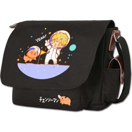 Anime Chainsaw Man Cosplay Cartoon Messenger Crossbody Shoulder Bag Student Schoolbags Unisex Fashion Outdoor Daily Bookbag Gift