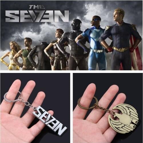 The Boys Keychain The Seven Superhero Homelander Logo Key Chain for Women Men Car Keyring Jewelry