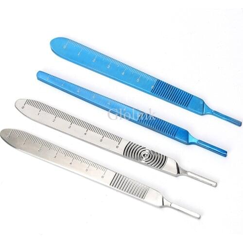 Stainless Steel Knife Handle Blade Holder,Titanium Surgical Knife Handle Cosmetic Surgery Tool Handle