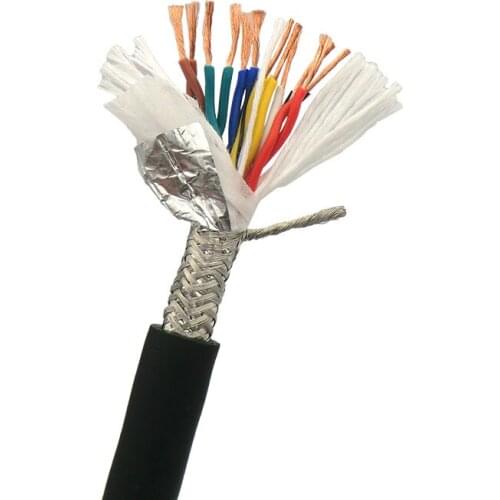 Twisted Pair Shielded Towline Wire 12 core 0.2, 0.3, 0.5 mm² with Ultra High Flexibility TRVVSP Drag Chain Cable 1m 24,22,20 AWG