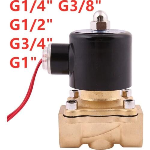 Electric Water valve Solenoid Normally closed One-Way DN08 10 15 20 25 35 40 gas CO2 Coil DC12 24V AC24V 110V 220V brass