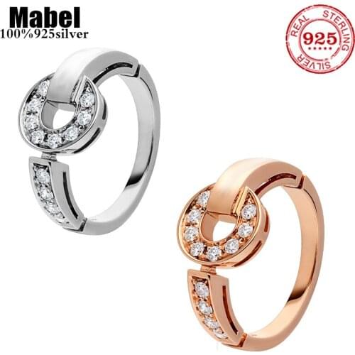 Hot Sale Fit Original 925 Sterling Silver Ring for women Rose Gold Couple Ring Classic High Quality Jewelry Wedding Gift