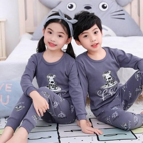 Childrens Clothes Sets Boys Clothes sets Autumn Winter Boys Girls Pajamas Set T-Shirts Pant Sleepwear 100% Cotton Home Clothing