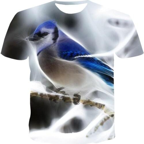 2021 New Summer T-Shirt Unisex Short-Sleeved 3D Printing T-Shirt Animal Series Birdie Round Neck Pullover XXS-6XL Wholesale