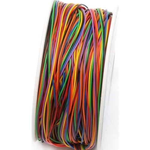 One Roll 8 Colors 30AWG Wire Wrapping Wire, Tinned Copper Solid, PVC Insulation Drop Ship