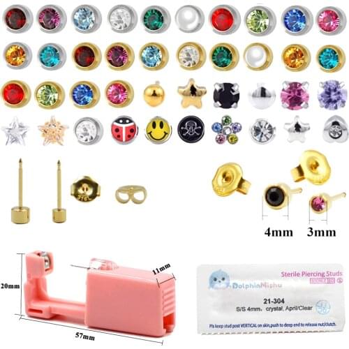 1PC Disposable Sterile Ear Piercing Unit 361L Surgical Steel Cartilage Tragus Helix earring stud for more Safe Piercing Gun Tool