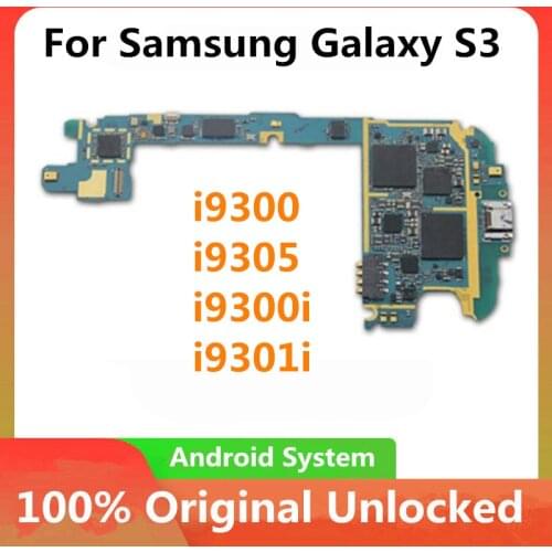 Original Unlocked Europe Version for Samsung Galaxy S3 I9300 I9305 I9300I I9301I 16GB Motherboard IMEI Android OS Logic Board