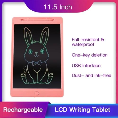 11.5 Inch Rechargeable LCD Writing Tablet Handwriting Drawing Tablet Colorful Screen with Stylus Lock Button for Toddler Kids