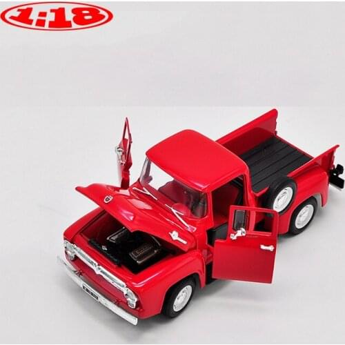 Welly Diecast 1:18 Simulation 1956 F-100 PICK UP Alloy Car Model Adult Collection Static Display Ornaments Souvenir Gift Toys