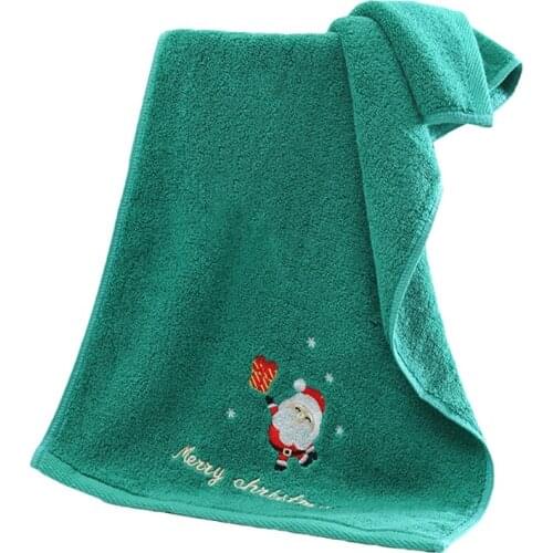 Y5GB Christmas Hand Towel Washcloth 14 x 30 Inch Pure Cotton Towels Bathroom Shower Towel Santa Claus Pattern Design Travel Gift