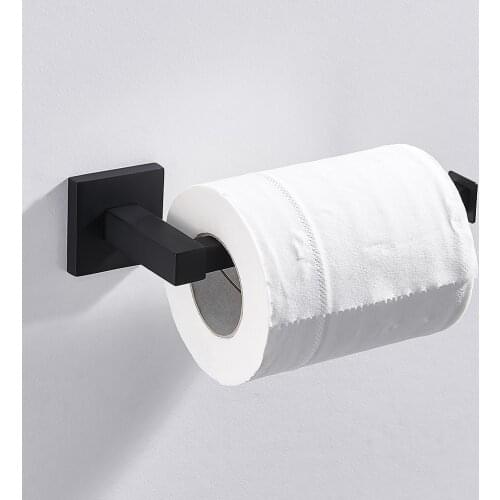 Bathroom Square Toilet Paper Holder Stainless Steel Matte Wall Mounted Toilet Roll Shelf Waterproof Kitchen Bathroom Accessories