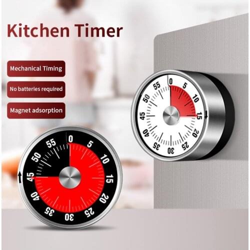 60 Minute Visual Timer Mechanical Kitchen Timer Powerful Magnet Countdown Alarm time Manager Cooking Time Reminder