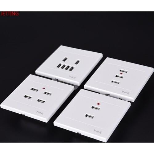 USB DC 2/3/4 /6Ports 5V 3.1A Electric Wall Charger Dock Station Socket Power Outlet Panel Plate Switch Power Adapter Plug