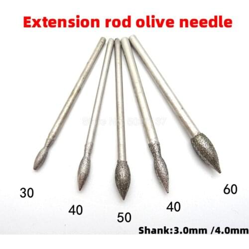 1Pcs Olive Needle Grinding Heads Ball Shape Needle Micro-carving Knife Olive-stone Ivory Jewelry Carving Olive Pen Jade Tools