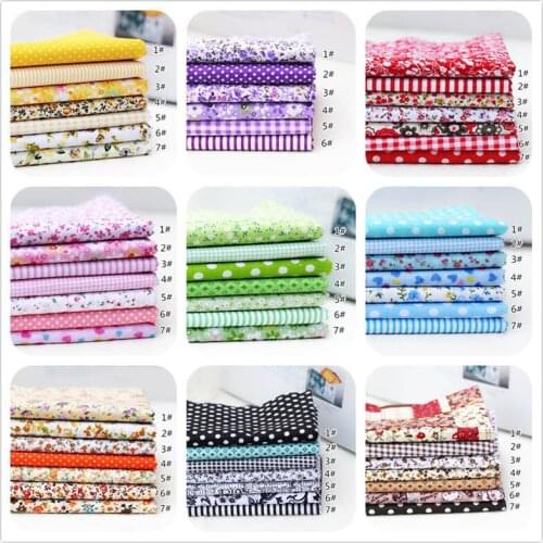 7PCS 25X25cm and 50X50CM Mixed Printed Cotton Sewing Quilting Fabrics Basic Quality for Patchwork Needlework DIY Handmade Cloth