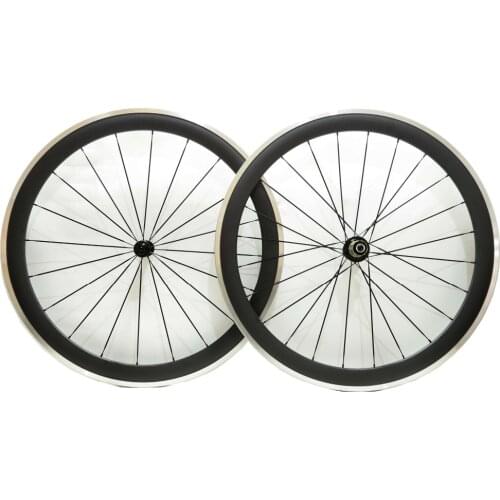 700C 50mm depth 23mm width road bike wheelset alloy brake surface carbon wheels Clincher alloy rim 3k matte finish
