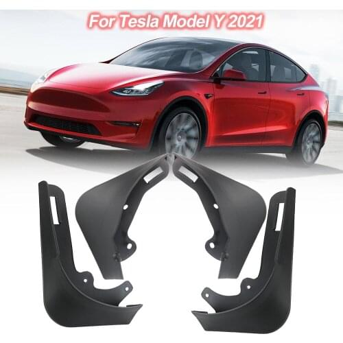 ABS Guards Fender For Tesla Model Y 2021 4pcs/set Splash Mudguards Mud Car Mudguards Fender Outside Parts Front Rear Mud Flaps