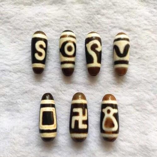 28mm Drop-shaped Agate Beads Tibet Money Hook Tara Multi-pattern DZI Beads Men&women Jewelry Necklace Earrings Accessories DIY