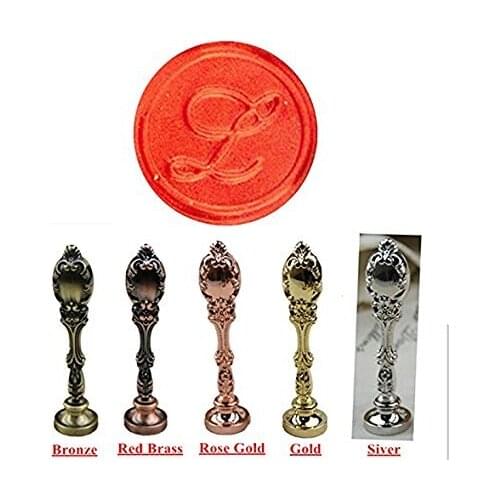 Alphabet Initial L Silver Luxury Wedding Invitation Wax Seal Stamp Peacock Metal Handle Set