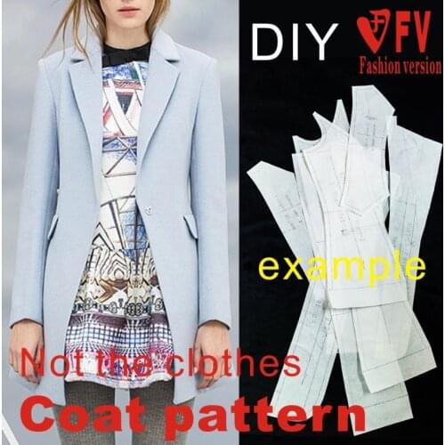 Cutting drawings womens lapel mid-length coat coat garment design pattern BFY-73