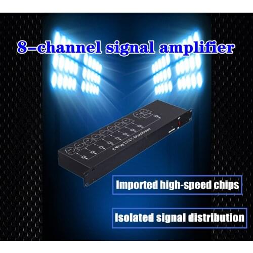 Free shipping Best quality 8CH DMX Splitter DMX512 Light Stage Lights Signal Amplifier Splitter 8 way DMX Distributor