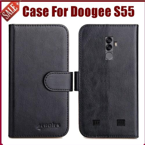 Hot Sale! Doogee S55 Case New Arrival 6 Colors High Quality Flip Leather Protective Cover For Doogee S55 Case Phone Bag