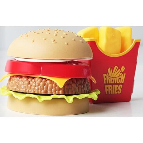 Children Baby Simulation Food Toys Pretend Play Hamburger French Fries Kitchen Toy Set Miniature Snack Burger Educational Toys