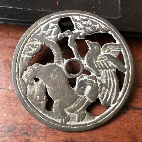 Pure Copper, Ancient bird and animal drawings, hollow out flowers money, Exquisite Antique Collections, Decorations