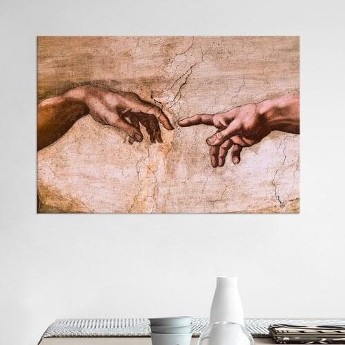 Western Classical Oil Painting In Hand Print Canvas Painting Genesis Home Wall art Decoration pictures Living Room aesthetic