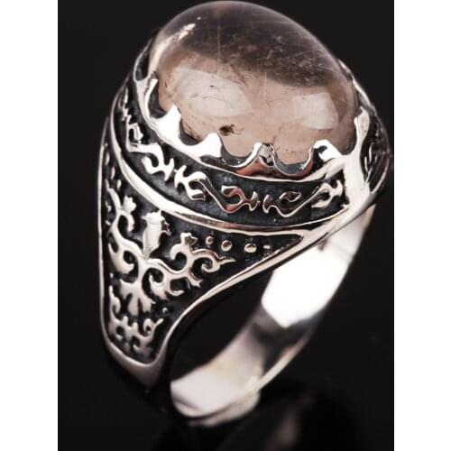 UM US JEWELRY Amethyst Cubic Zirconia 925 Sterling Silver Men Ring