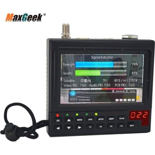 Maxgeek New Arrival 4.3 Inch Portable DVB-S2 Digital Satellite Finder And Monitor Full HD DVB-S Sat Finder Meter KPT-268AH