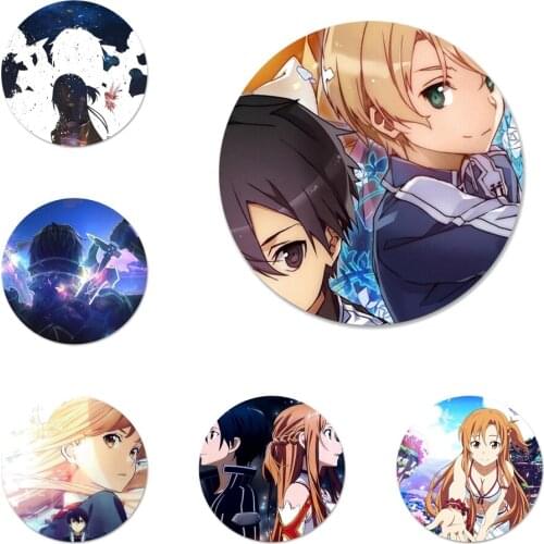 Sword Art Online SAO Japanese Anime Icons Pins Badge Decoration Brooches Metal Badges For Backpack Decoration 58mm