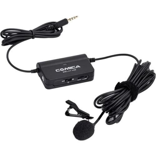 Comica CVM-SIG V05 Microphone Single Lavalier Microfone with stepless Gain universal for iphone smartphone Canon Nikon camera