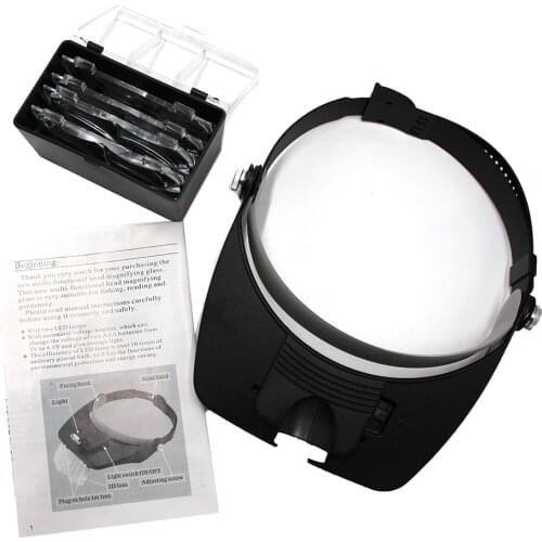 2SET Multifunction Magnifying Glass Beekeeping Head-mounted Multiple Magnification Mirror LED Light Magnified Lens Wear Bee Tool