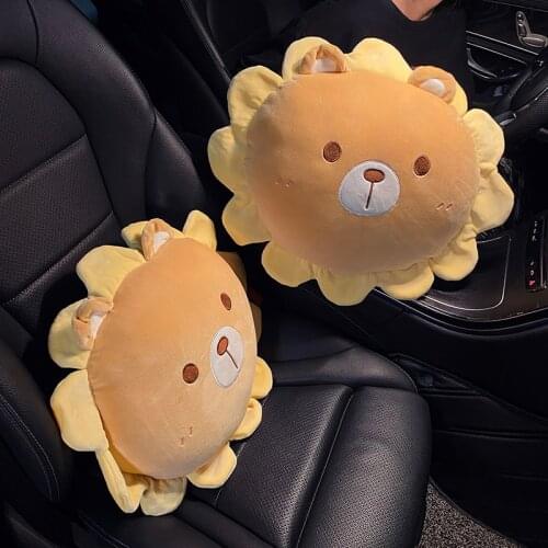 Cartoon Lion Car Interior Accessories Lumbar Support Multifunctional Sofa Office Car Waist Pillow