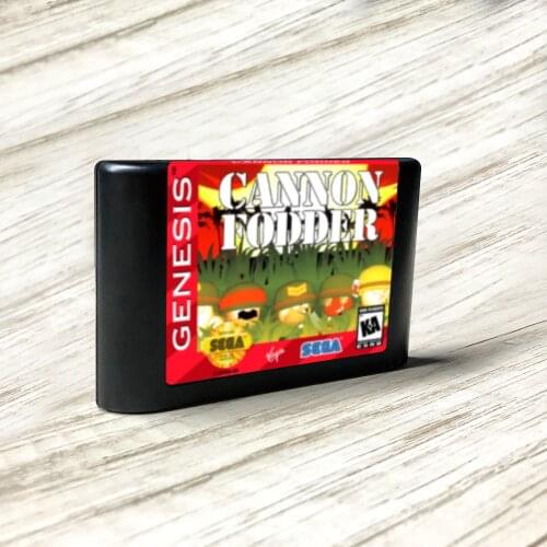 Cannon Fodder - USA Label Flashkit MD Electroless Gold PCB Card for Sega Genesis Megadrive Video Game Console