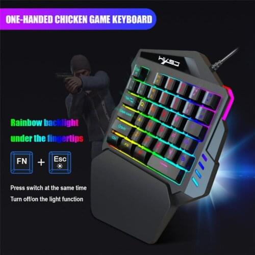 New Wired For PC PS4 Xbox Gamer One-Handed Mechanical Gaming Keyboard LED Backlight Portable Mini Gaming Keypad Game Controller