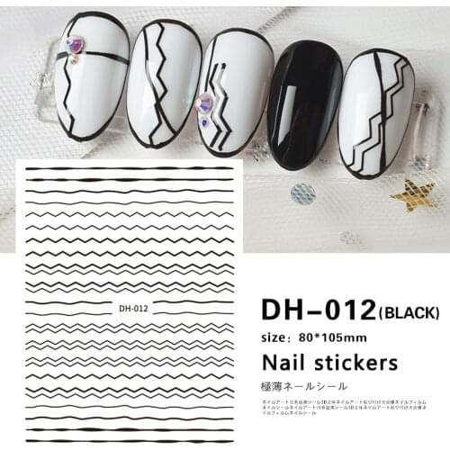 Black Wave Nail Polish Equipment Nail Sticker Set Nails Decorations Accesoires Nail Supplies Press On Nails Stickers and Decals
