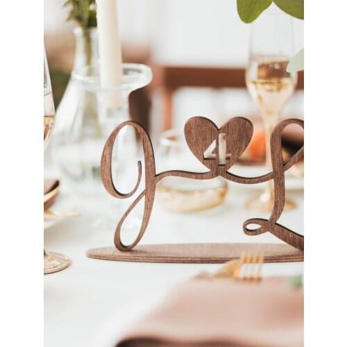 Personalized Wedding Table Numbers For Rustic, Boho, Outdoor Style Wooden Table Sign 5 x 1 x 24cm