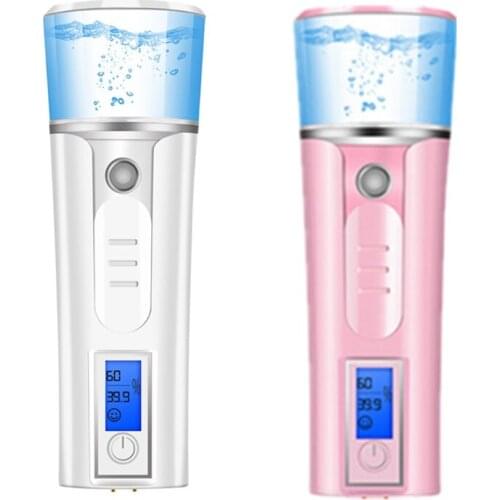 Portable Nanos Mist Sprayer LED Display Facial Body Nebulizer Steamer Appliances 517C