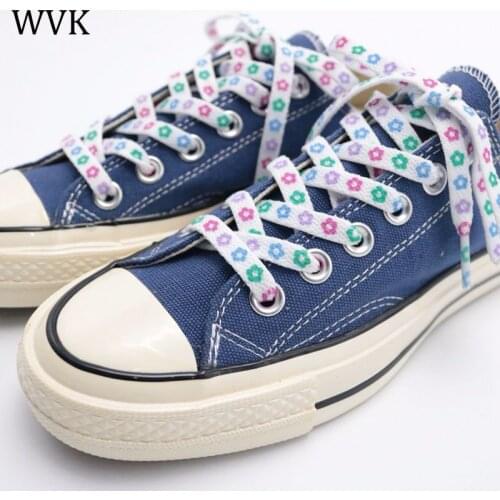 1Pair Little Daisies Shoelaces Cartoon Printing Fashion Women Men Shoes laces High-top Canvas Sneakers Shoelace Flats Shoe laces