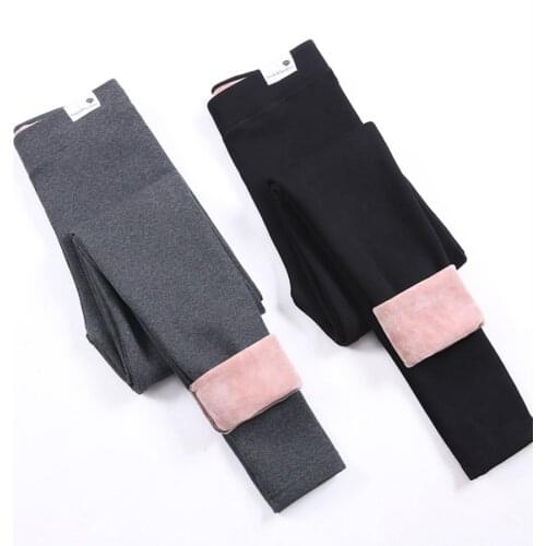 Cotton Velvet Autumn Winter Leggings Women Fashion Slim Sporting Fitness Leggings Warm Pants Solid High Waist Thick Leggings