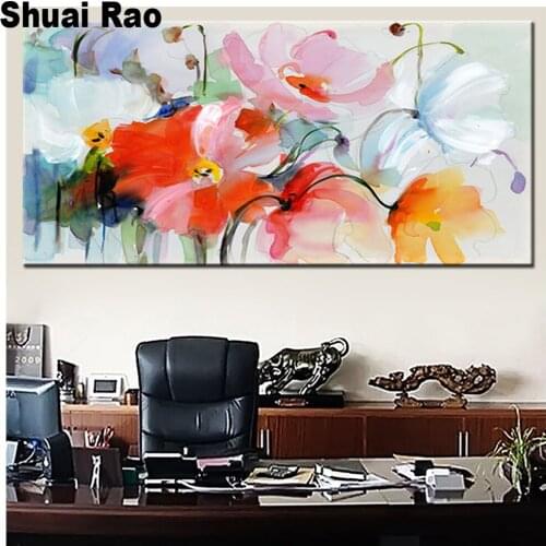Large size watercolor poppies 5D diy Diamond painting cross stitch diamant painting diamond Embroidery picture of rhinestone 3d