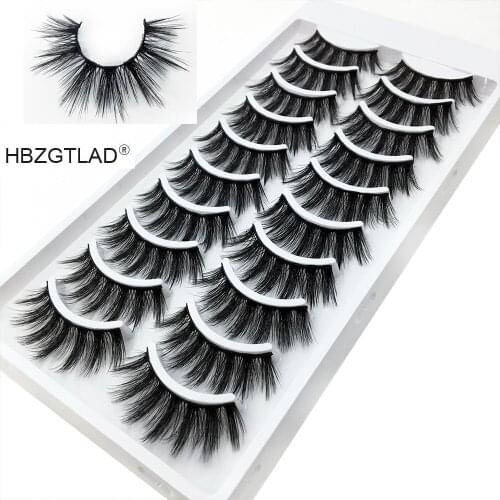 2019 NEW 1/10 pairs 100% Real Mink Eyelashes 3D Natural False Eyelashes 3d Mink Lashes Soft Eyelash Extension Makeup Kit Cilios