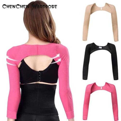 360 Degree Women Arm Sleeve Back Correction Pure Color Body Shaping Slim Comfortable Spring Summer Breathable Shoulder Protector