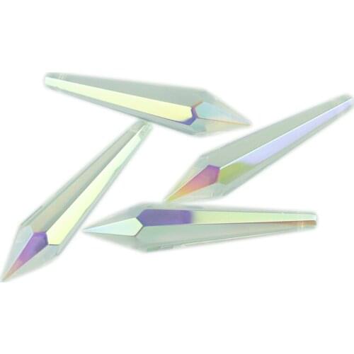 38mm/63mm/76mm AB Crystal Icicle U Drop Crystal Chandelier Parts Hanging Drop Ornament Crystal Prism