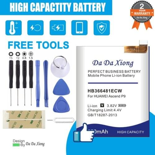 4850mAh HB366481ECW Battery for Huawei Ascend P9 EVA-AL00 AL10 EVA-TL00 For Huawei Ascend P9 Lite G9 Honor 8 For Huawei 5c
