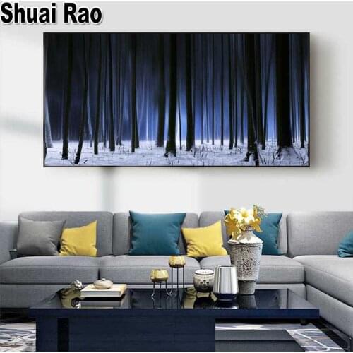 5d diy diamond painting" Snow Blue Tree "mosaic cross stitch 3d embroidery diamond Full Round/Square stones Big Size Art